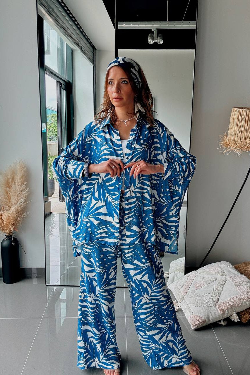 Σετ Tropical Print Πουκάμισο & Παντελόνι