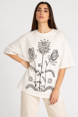 T-shirt με Κέντημα Loose Fit