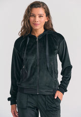 Βελουτέ Ζακέτα με Κουκούλα