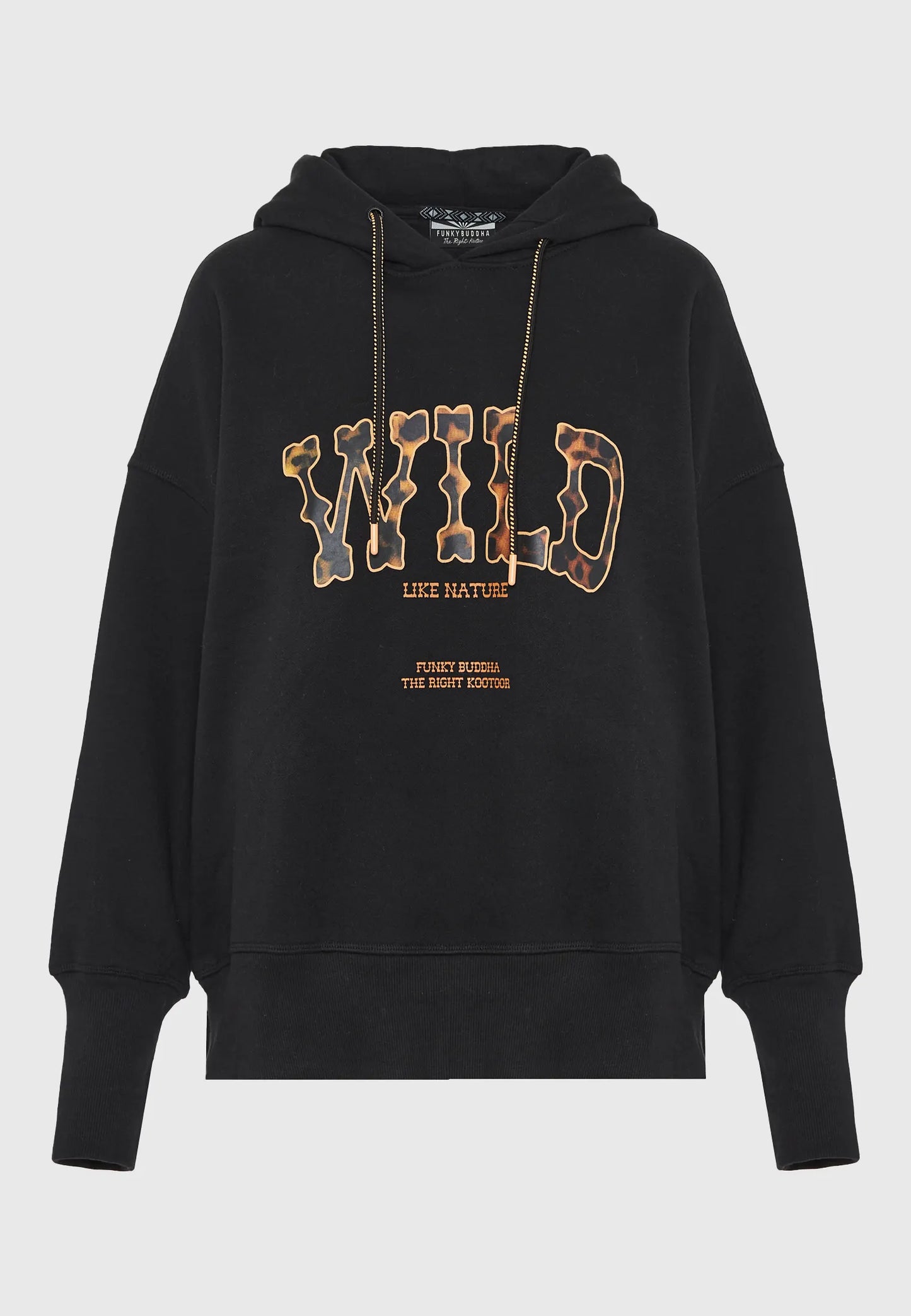 FUNKY BUDDHA Φούτερ Κουκούλα Oversized "Wild" Λεοπάρ