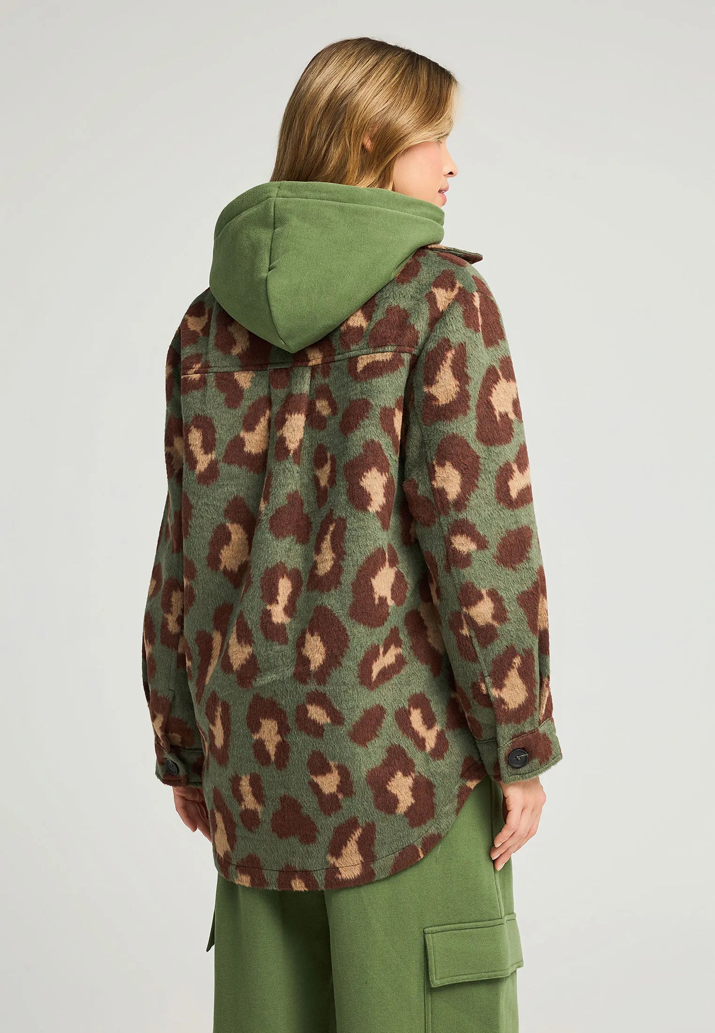 Funky Buddha γυναικείο λεοπάρ faux fur τζάκετ πίσω όψη