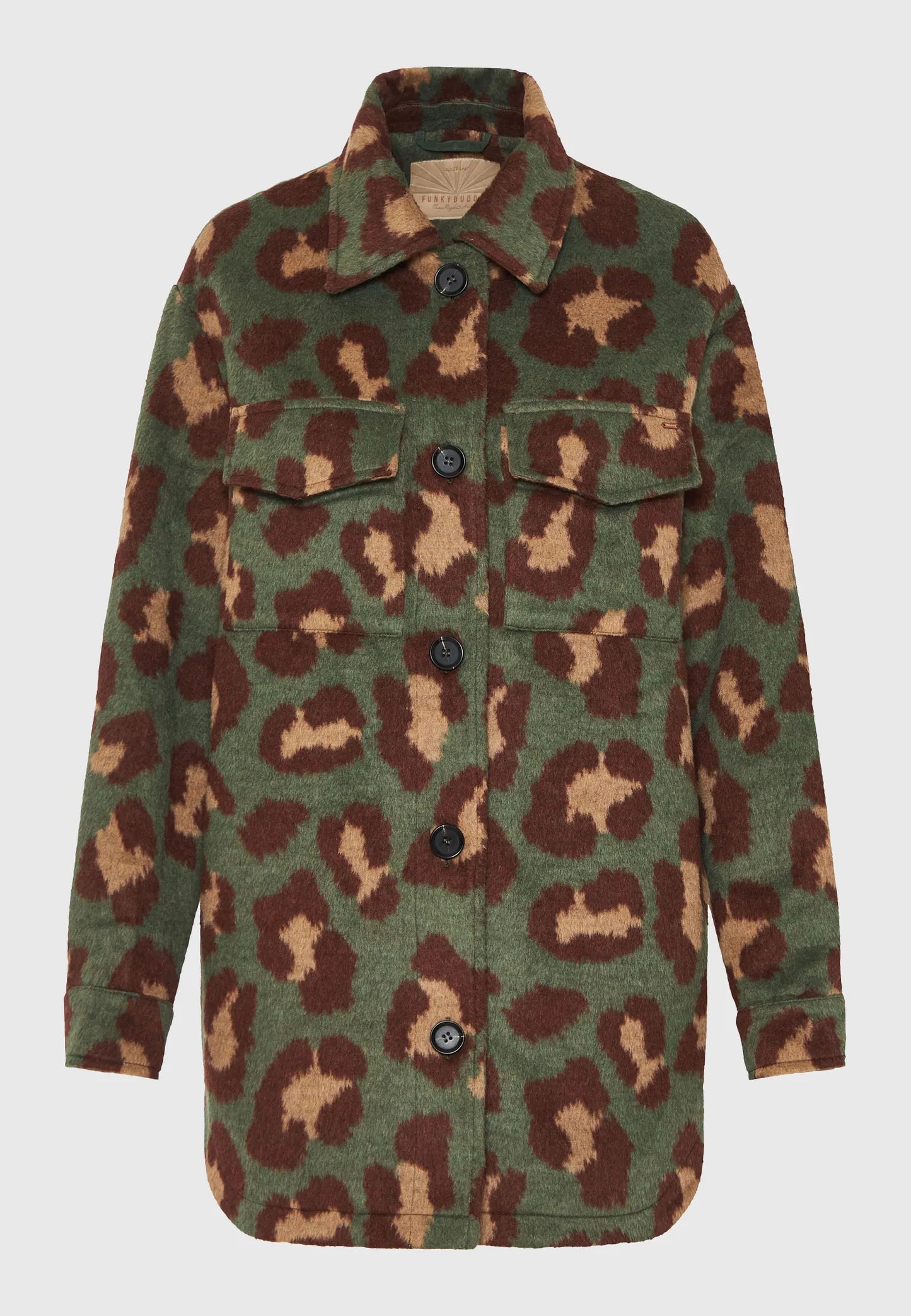 Funky Buddha γυναικείο λεοπάρ faux fur τζάκετ