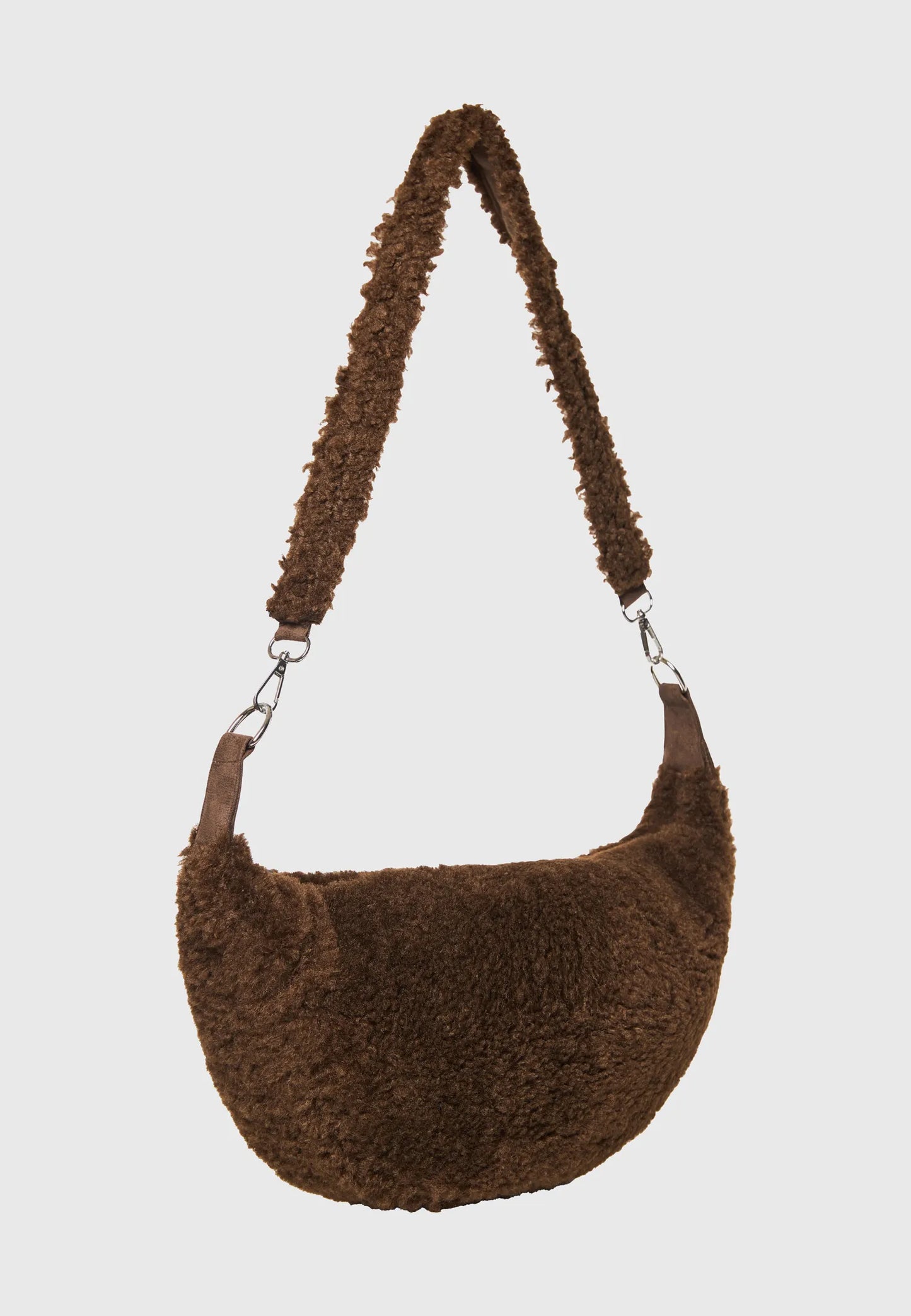 FUNKY BUDDHA Τσάντα Ώμου Faux Fur Καφέ πλάγια όψη