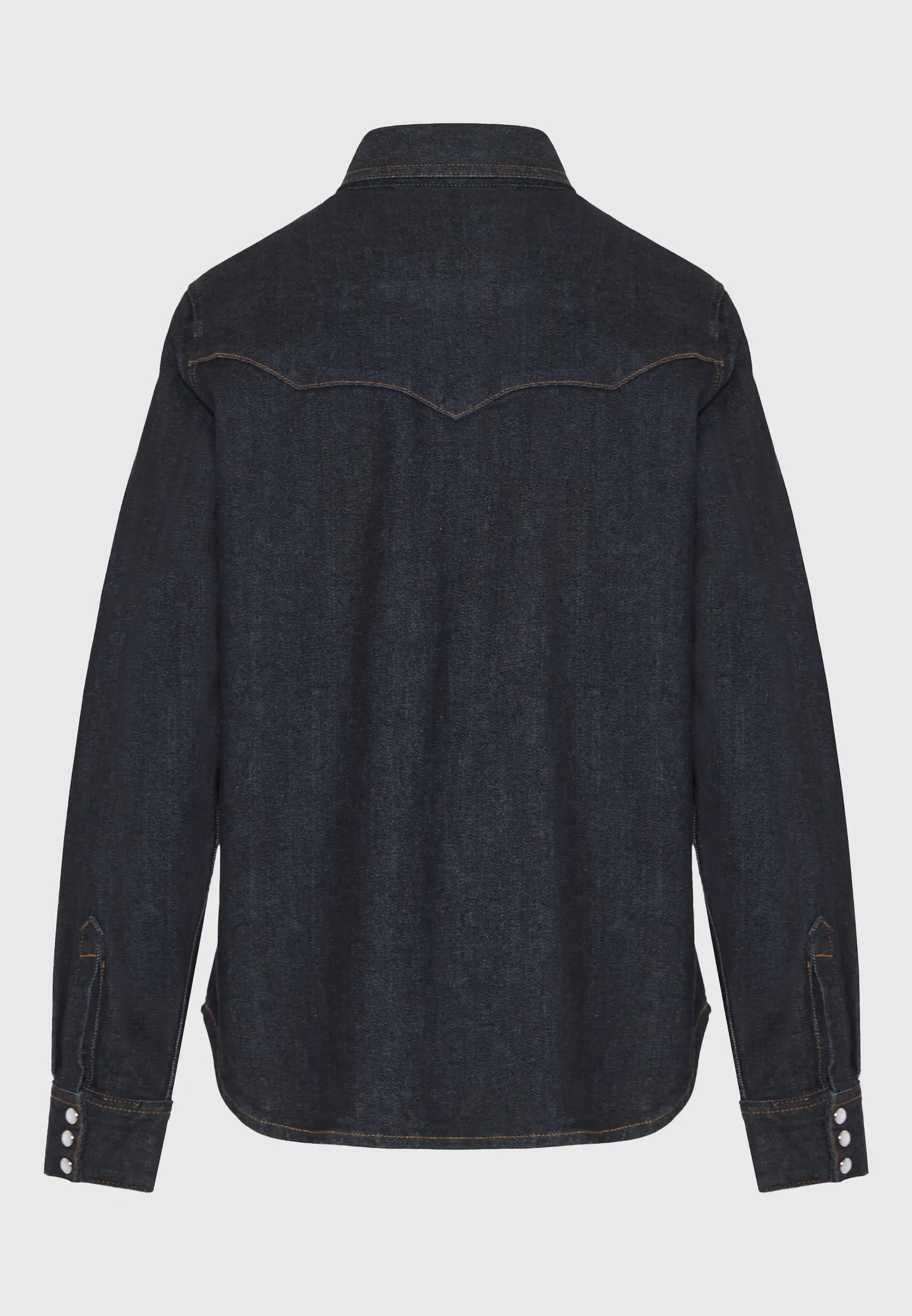 FUNKY BUDDHA Γυναικείο Τζιν Πουκάμισο Dark Blue Κανονική Εφαρμογή πίσω όψη