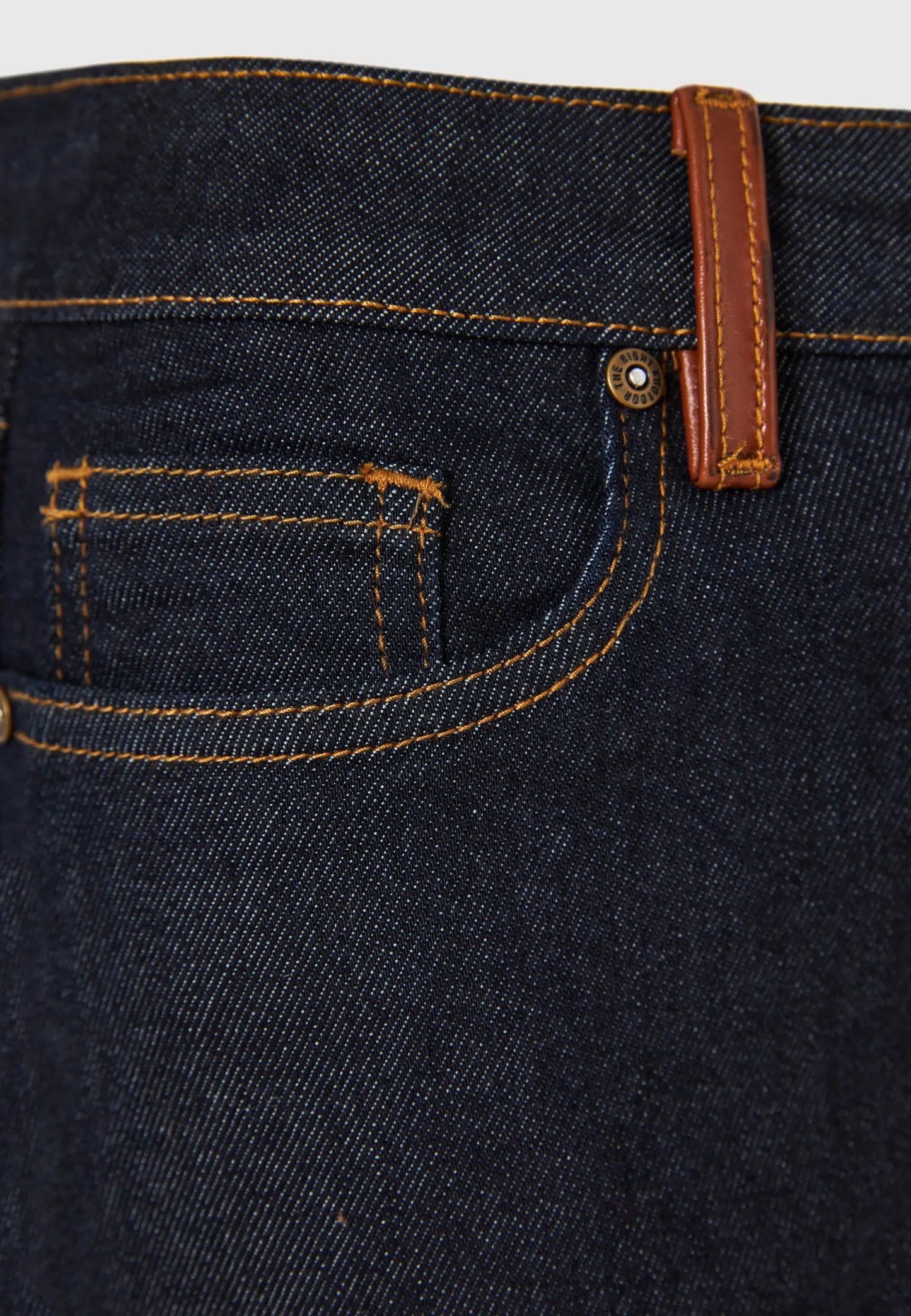 FUNKY BUDDHA Τζιν Παντελόνι Καμπάνα Σκούρο Denim Ψηλόμεσο Λεπτομέρεια θηλάκι ζώνης δερμάτινο