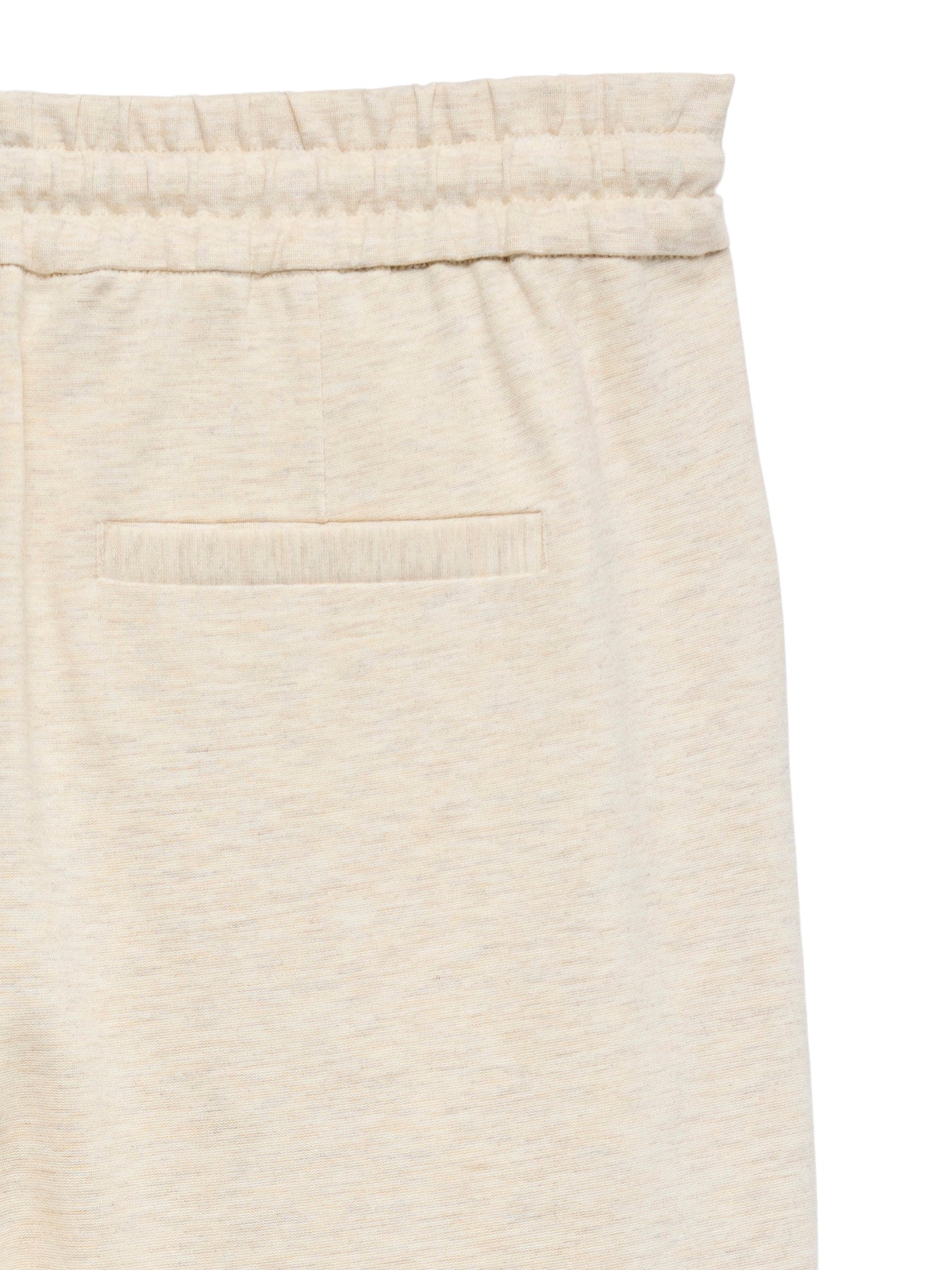 Παντελόνι Tapered Εκρού Λάστιχο στην Μέση με Κορδονάκι