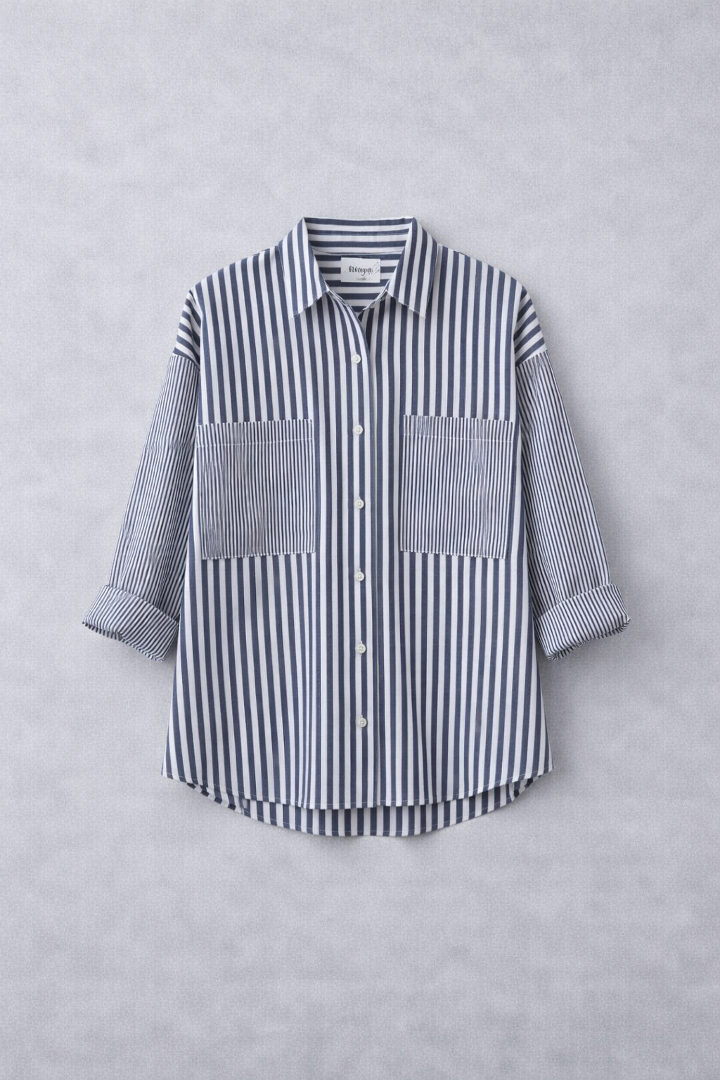 GIOYA πουκάμισο ριγέ μπλε λευκό - flat lay