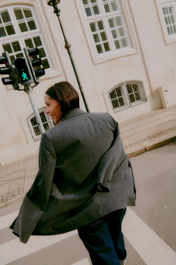 Σακάκι με Λάμψη Κλασικό Μαύρο