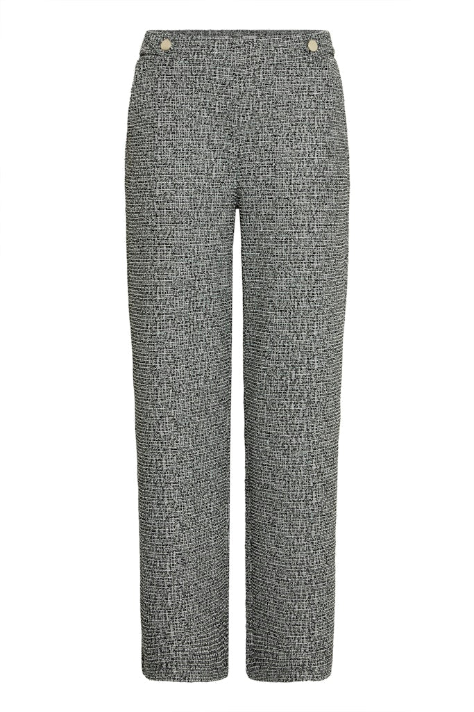 B.YOUNG Γυναικείο Παντελόνι Tweed Κουμπιά Ίσια Γραμμή tweed salt and pepper επίπεδη λήψη μπροστινή όψη