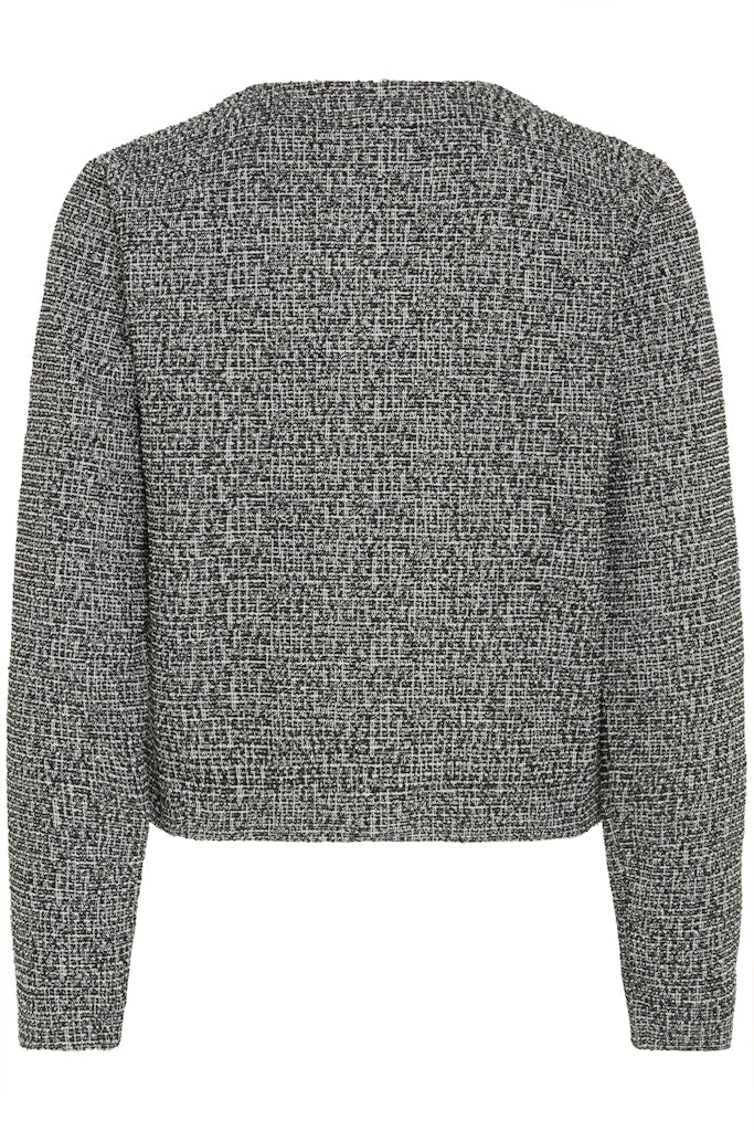 B.YOUNG Γυναικείο Σακάκι Tweed Τύπου Chanel Χρυσά Κουμπιά επίπεδη λήψη πίσω όψη