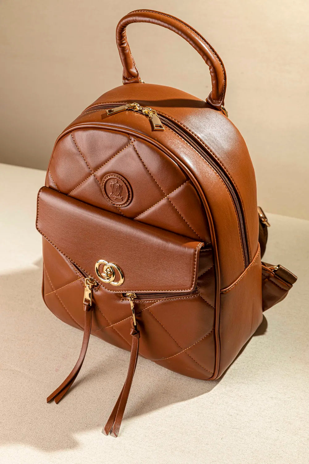Fragola γυναικείο μεγάλο μαλακό backpack καθημερινό - μπροστινή όψη λεπτομέρεια φερμουάρ