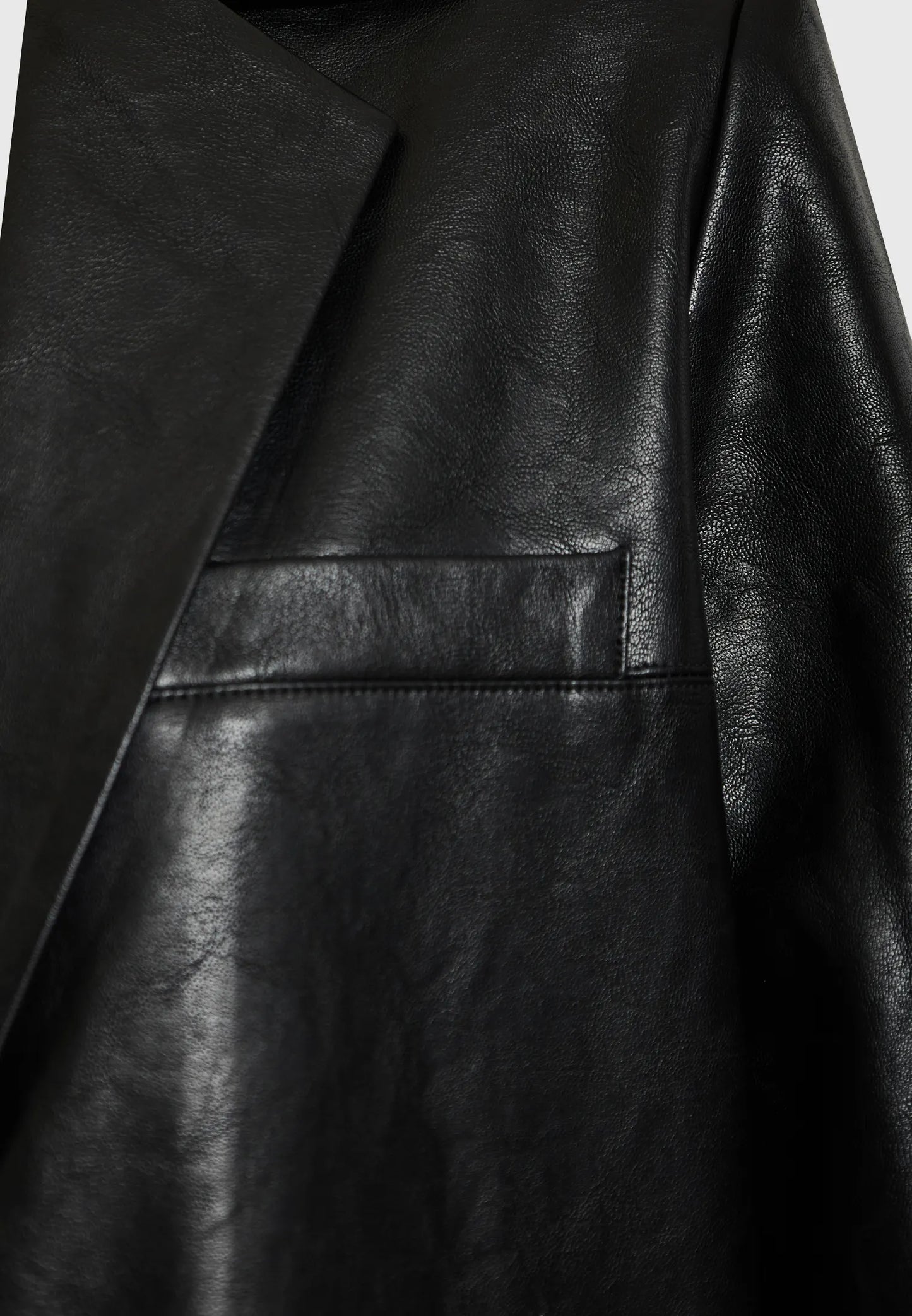 FUNKY BUDDHA Σακάκι Οικολογικό Δέρμα Μαύρο λεπτομέρεια τσέπη και πέτο