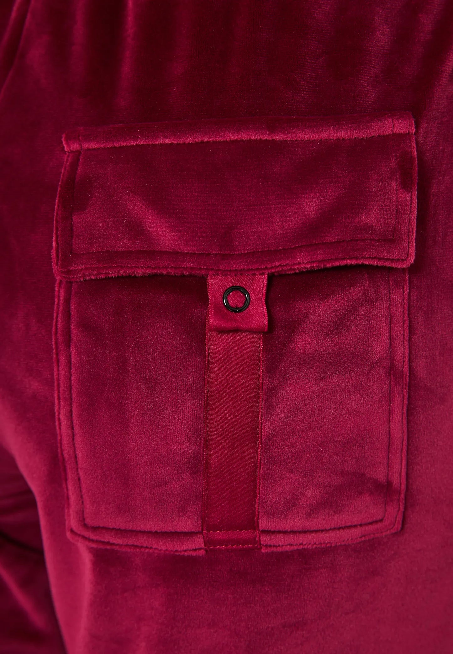 Funky Buddha Γυναικείο Βουργουνδί Βελουτέ Παντελόνι Φόρμας λεπτομέρεια τσέπη πίσω