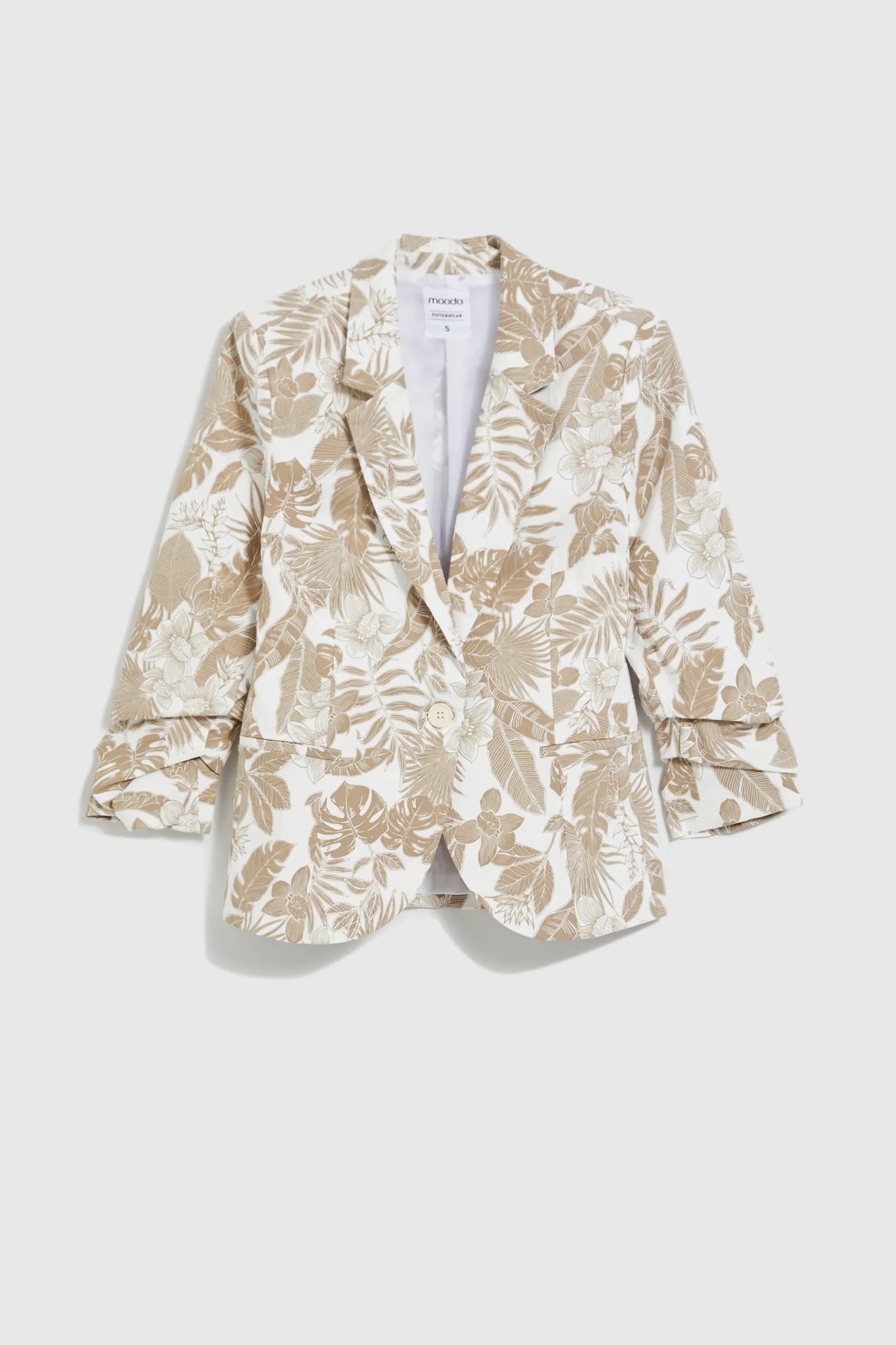MOODO μπεζ blazer floral premium ποιότητα - επίπεδη λήψη