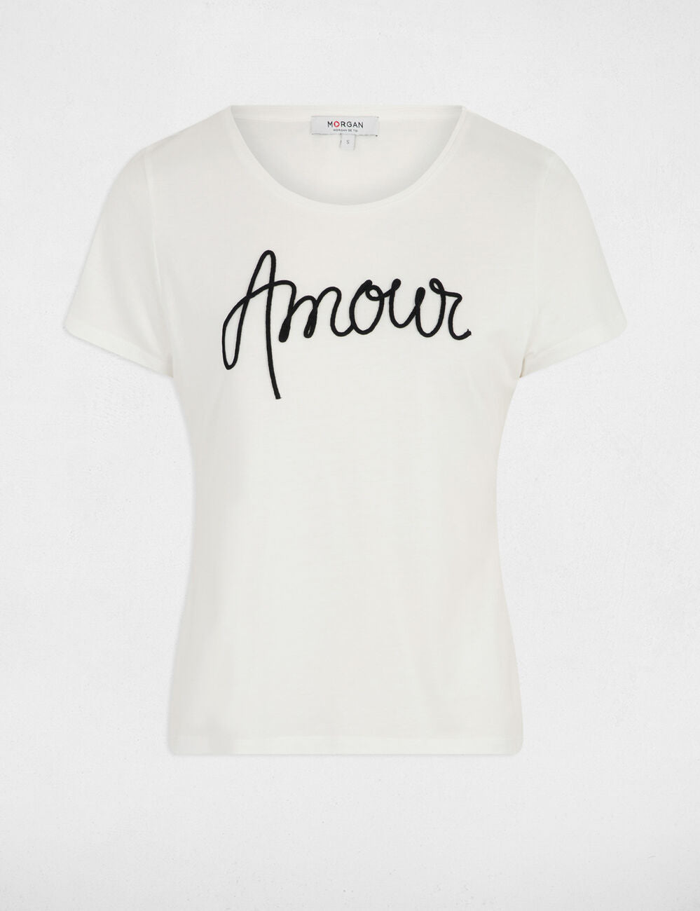 Morgan γυναικείο straight cut T-shirt με "Amour" logo