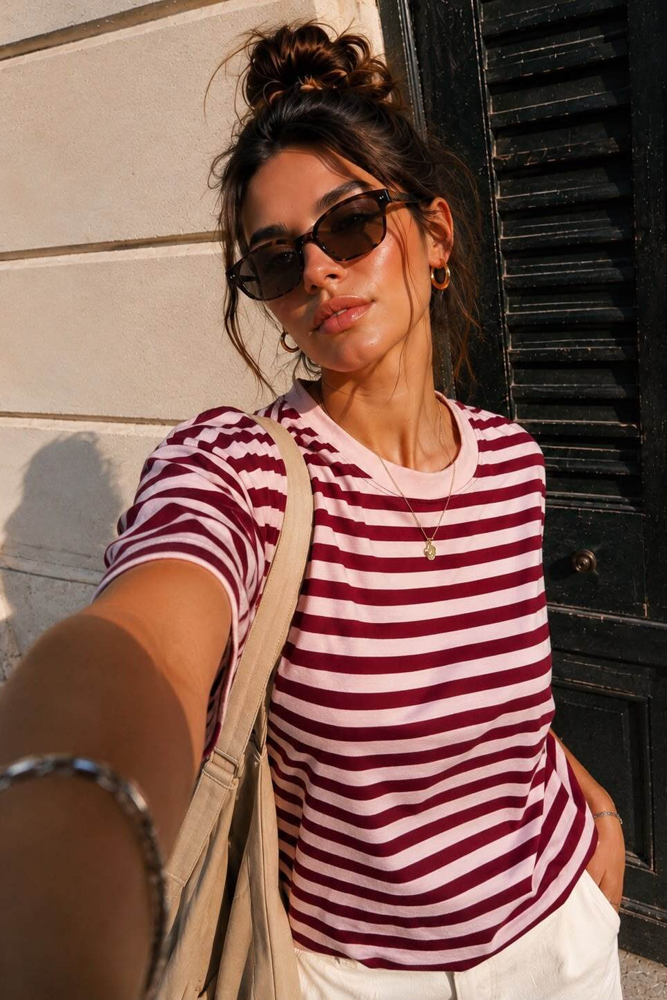 T-shirt Ριγέ Δίχρωμο