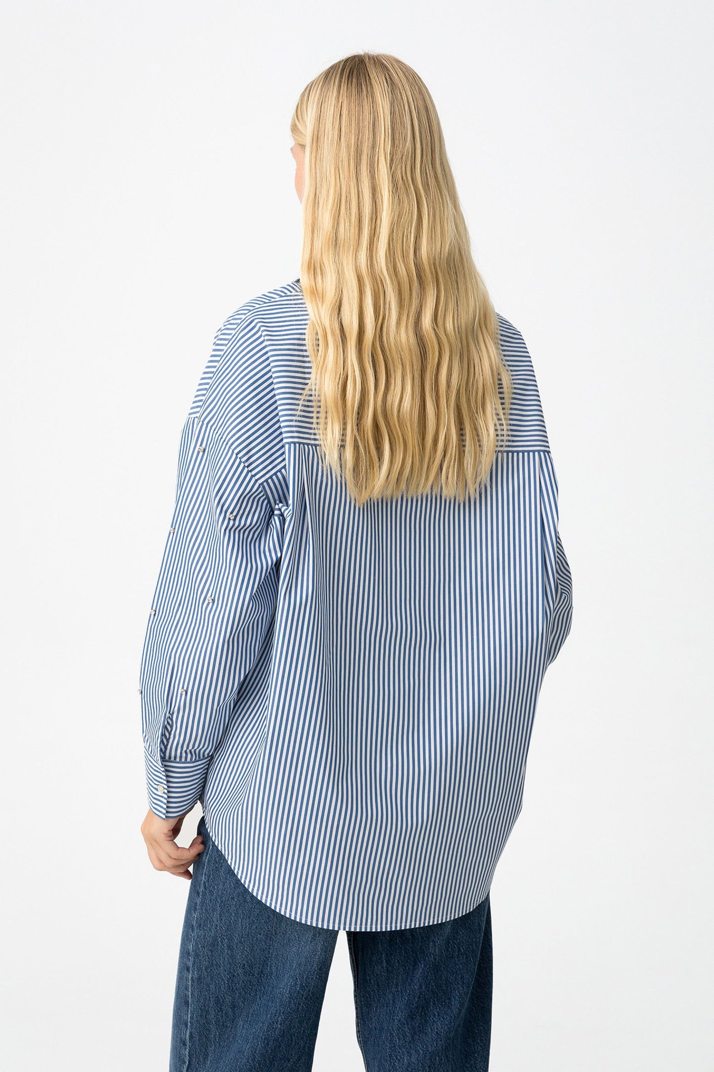 Tiffosi Γυναικείο Oversized Ριγέ Πουκάμισο - πίσω όψη