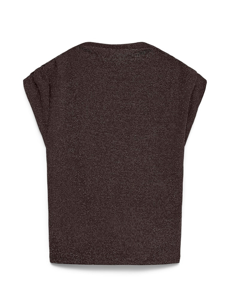 Vero Moda Γυναικεία Μπλούζα Καφέ με Διακριτική Λάμψη