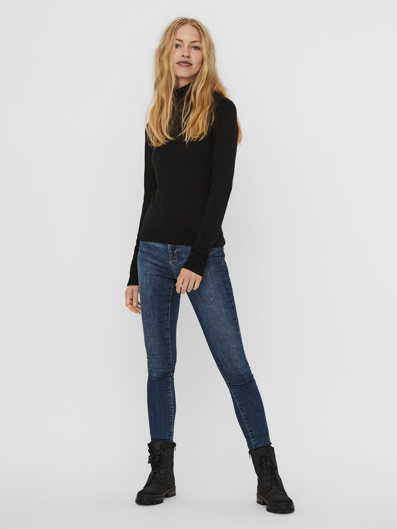 Vero Moda Γυναικείο Basic Ζιβάγκο Μαύρο ολόσωμη λήψη μπροστινή όψη