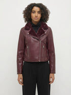 Biker Jacket Οικολογικό Δέρμα Επένδυση Faux Fur