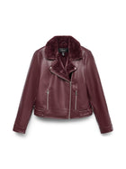 Biker Jacket Οικολογικό Δέρμα Επένδυση Faux Fur