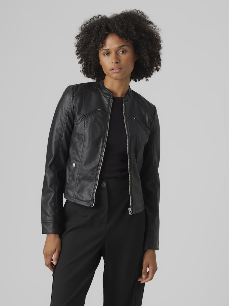 Διαχρονικό μαύρο biker jacket VERO MODA από δερματίνη