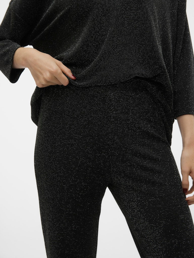 Vero Moda Μαύρο Παντελόνι με Lurex – λεπτομέρεια υφής