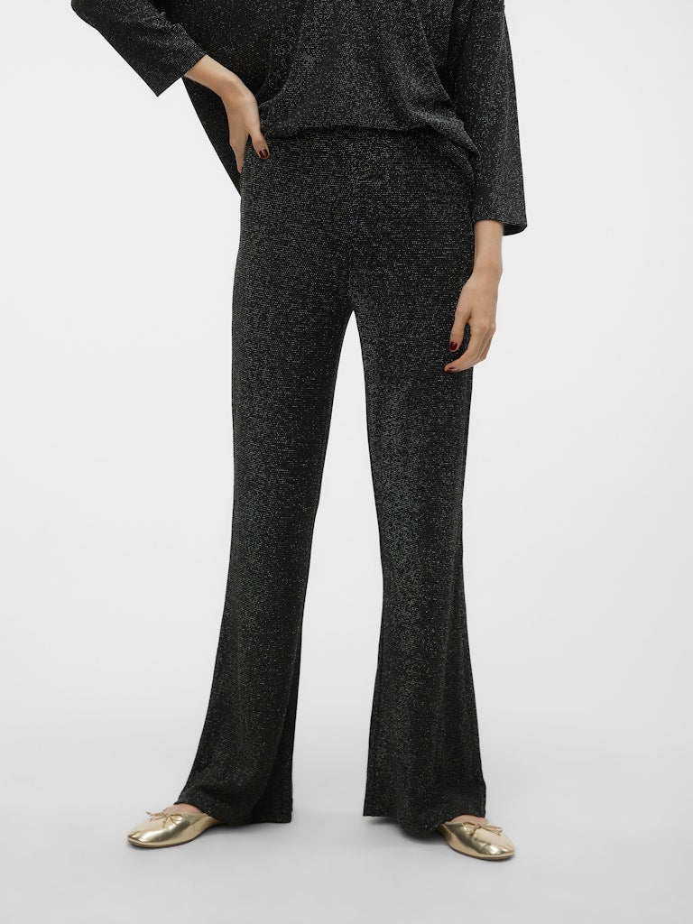 Vero Moda Μαύρο Παντελόνι με Lurex – μπροστινή όψη λήψη 2