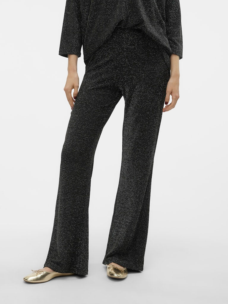 Vero Moda Μαύρο Παντελόνι με Lurex – μπροστινή όψη λήψη 1