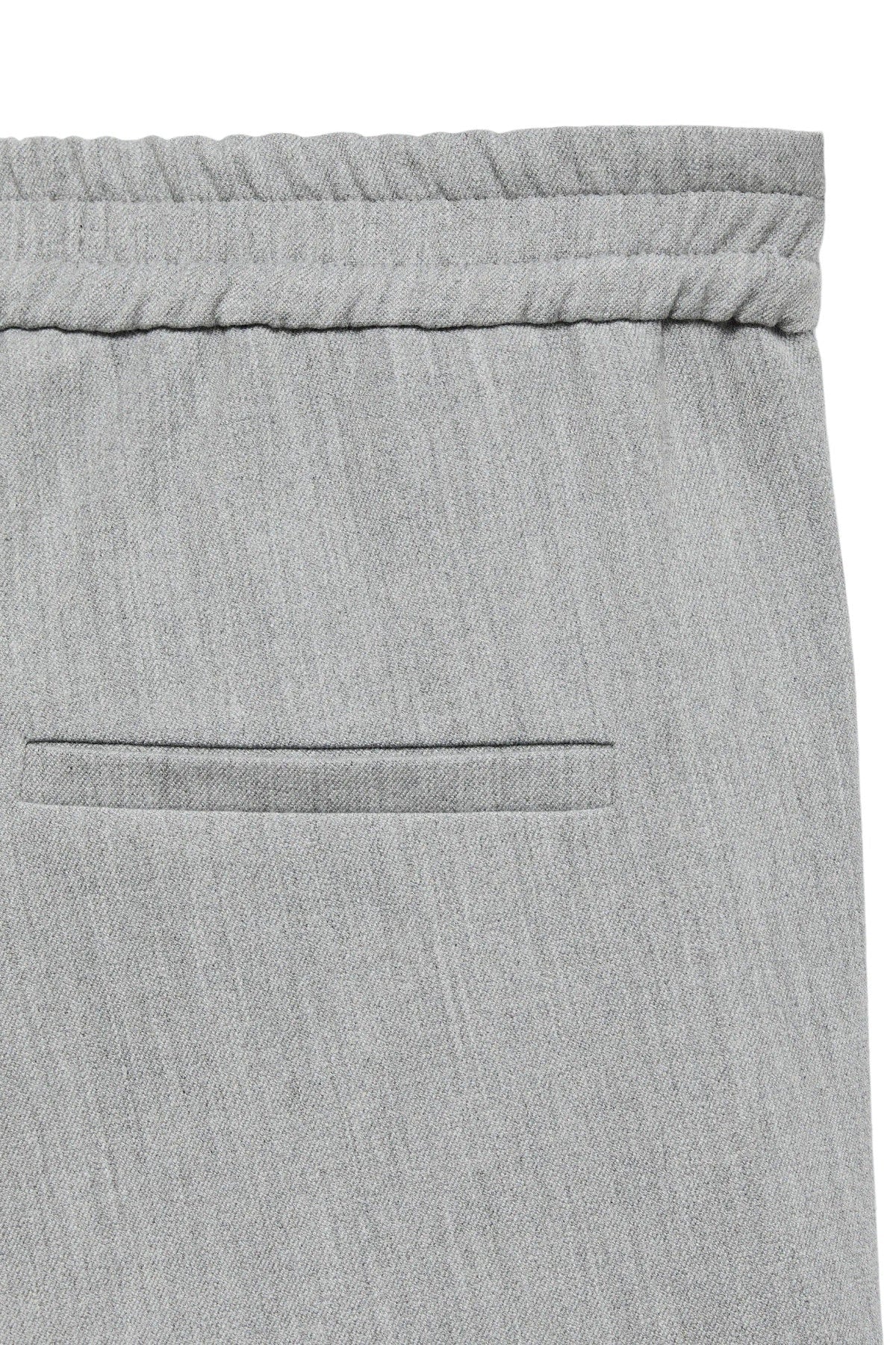 VERO MODA παντελόνι ψηλόμεσο straight fit light gray melange - λεπτομέρεια λάστιχου πίσω