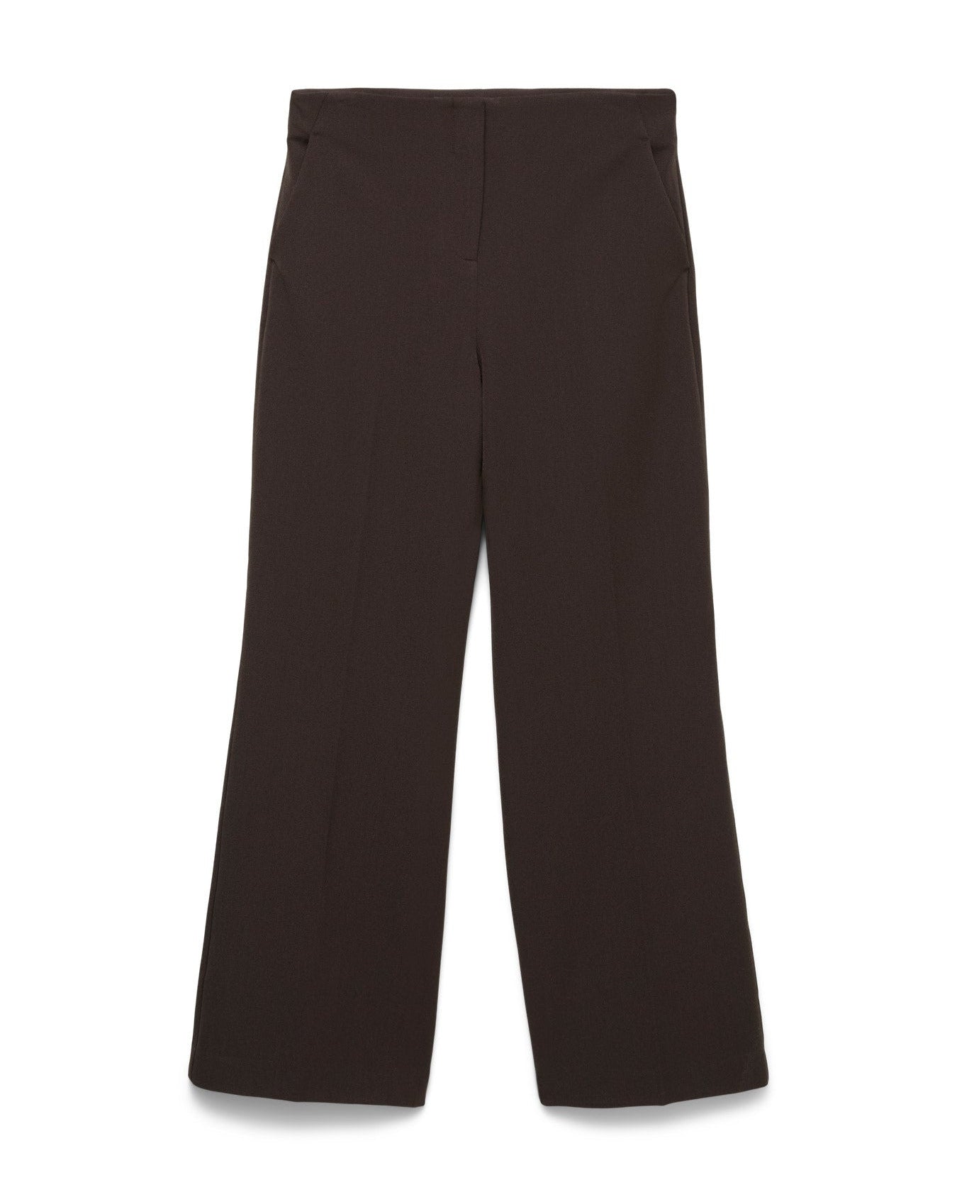 Γυναικείο wide leg παντελόνι VERO MODA σκούρο καφέ, flat lay