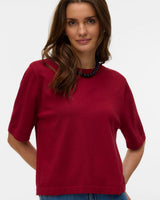 Πλεκτή Μπλούζα Oversize Μπορντό