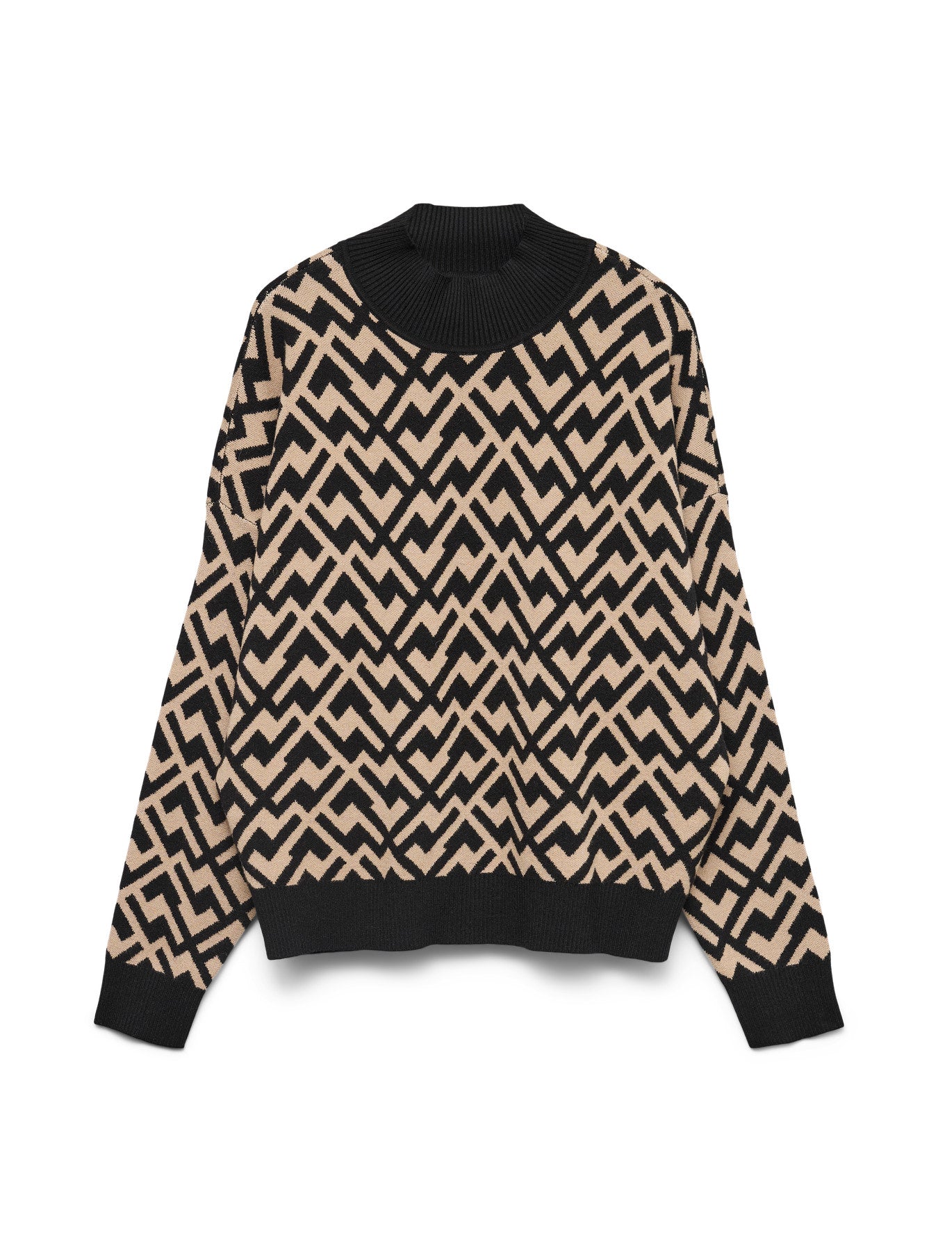 VERO MODA Πλεκτό Πουλόβερ Graphic Print Ψηλός Γιακάς
