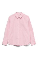 Πουκάμισο Regular Fit Μακρυμάνικο Ριγέ Ροζ/Λευκό