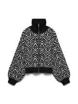 Ζακέτα Bomber Ψηλός Γιακάς Ζέβρα Print