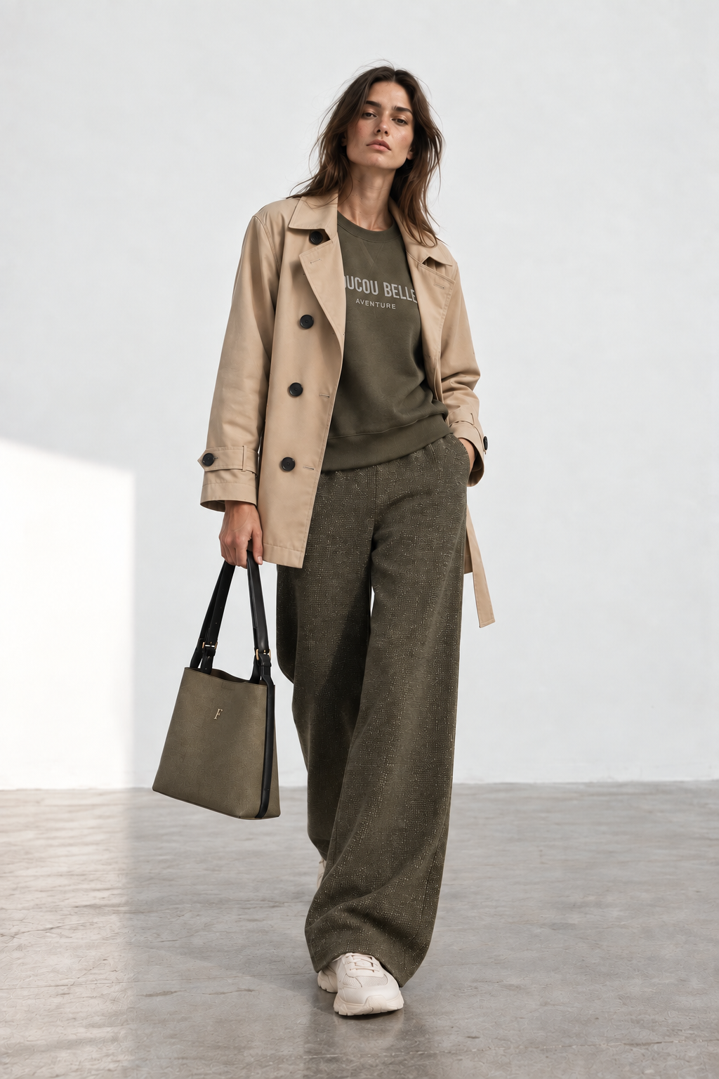 γυναικεία FUNKY BUDDHA μαύρο κοτλέ παντελόνι jogger wide leg με matching ribbed φούτερ casual σύνολο
