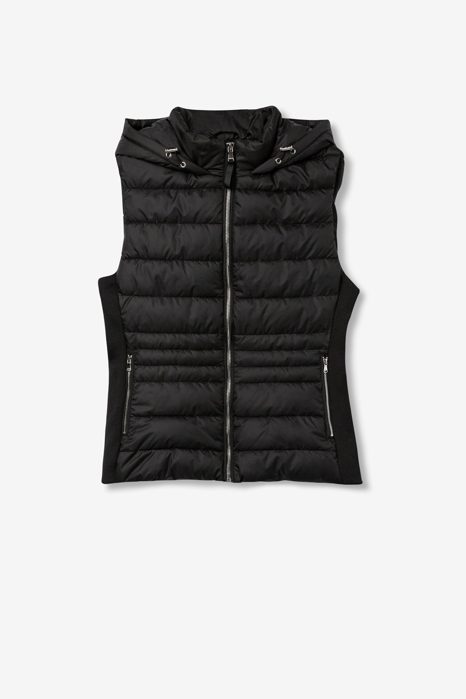 TIFFOSI Γυναικείο Αμάνικο Μπουφάν Καπιτονέ με Κουκούλα Μαύρο