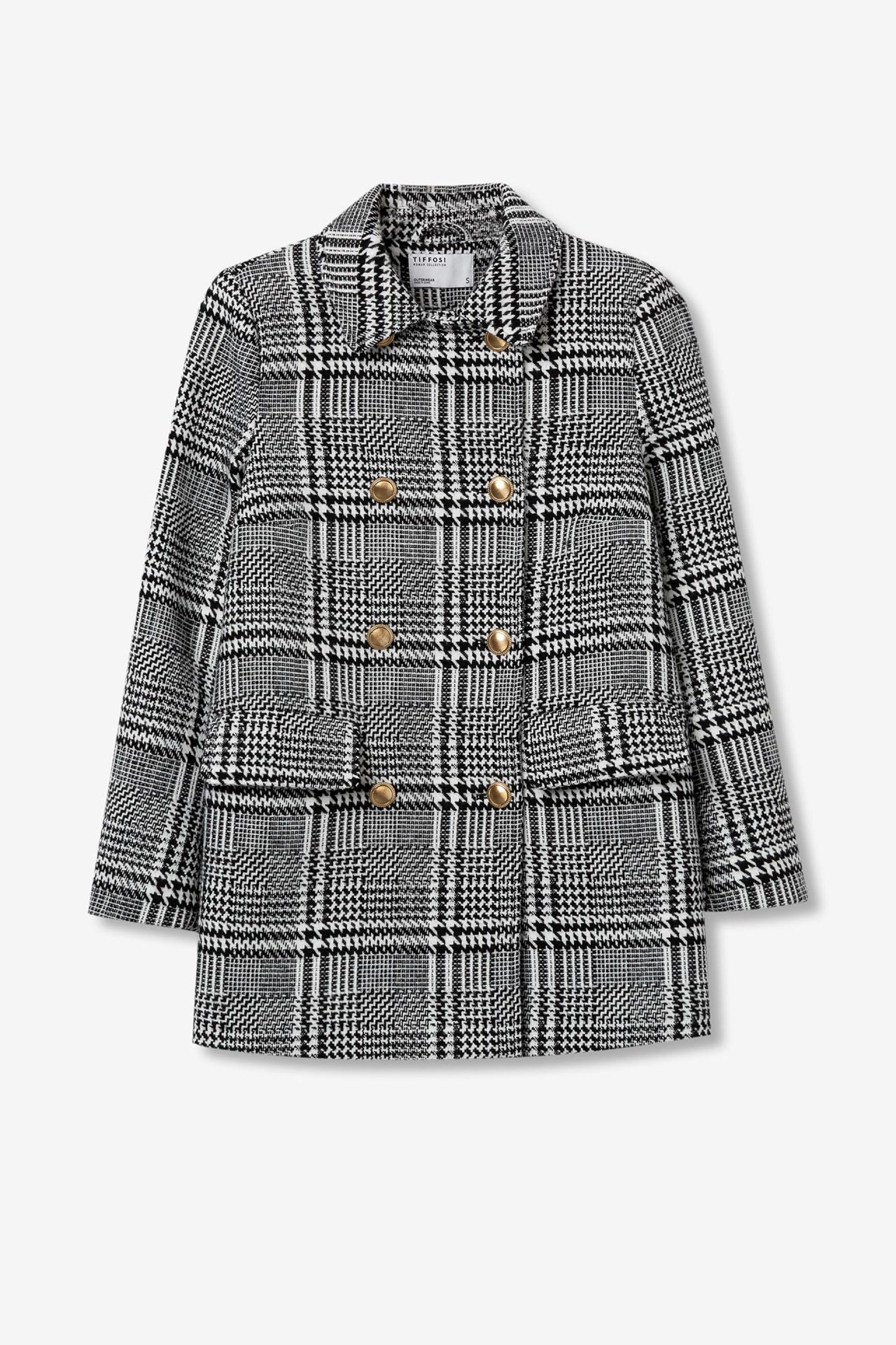 Tiffosi Γυναικείο Καρό Ημίπαλτο Διπλό Κούμπωμα