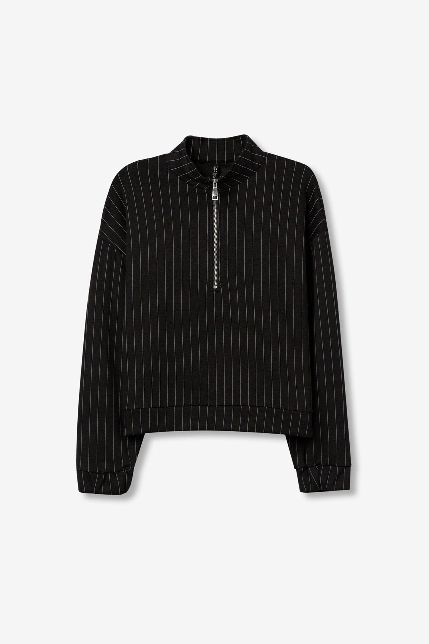 TIFFOSI Γυναικείο Φούτερ Relaxed Fit Half-Zip Ριγέ Μαύρο Λευκό