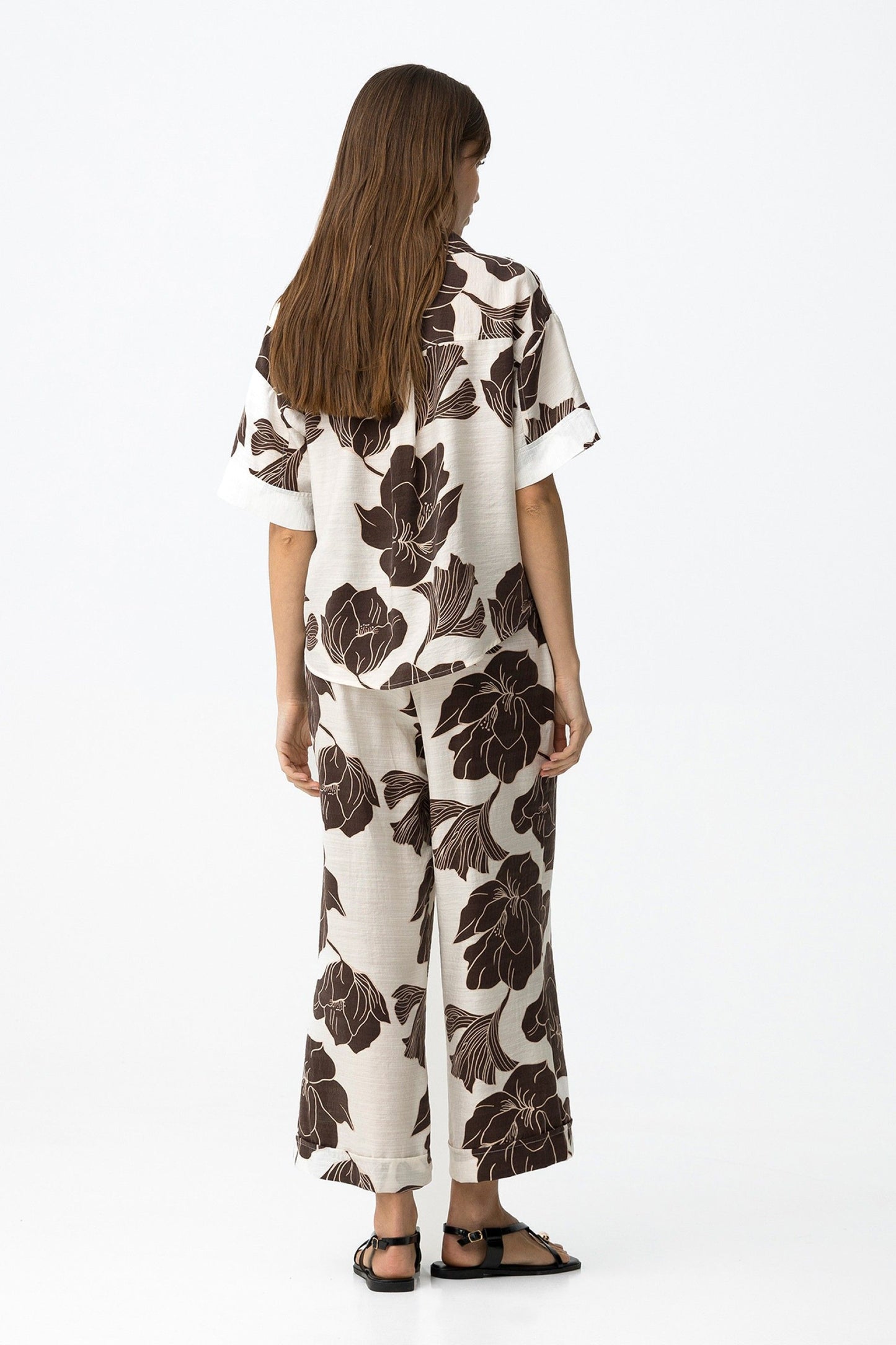 Παντελόνι Culotte με Floral Print