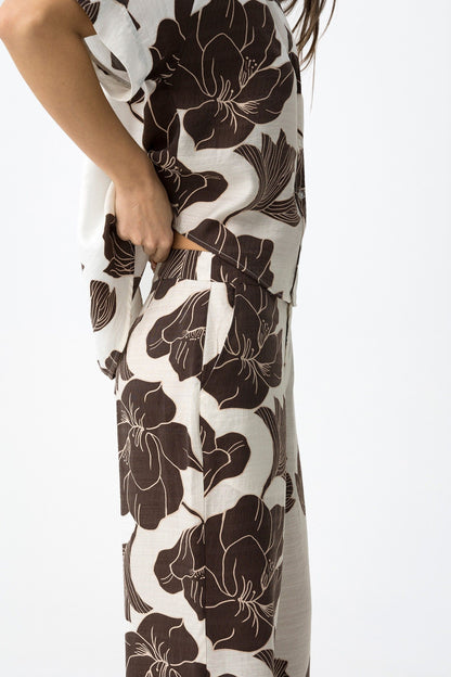 Παντελόνι Culotte με Floral Print