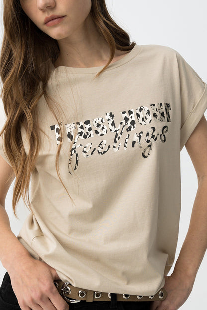 T-shirt με Στάμπα Amazing Feeling