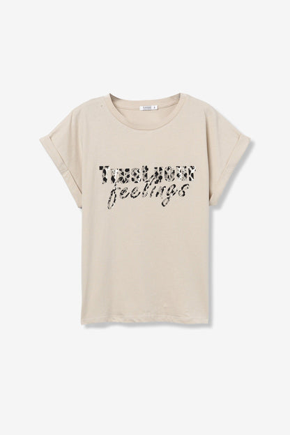 T-shirt με Στάμπα Amazing Feeling
