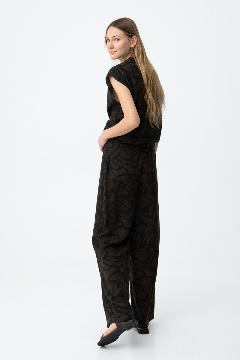 Παντελόνι Wide-Leg με Abstract Print