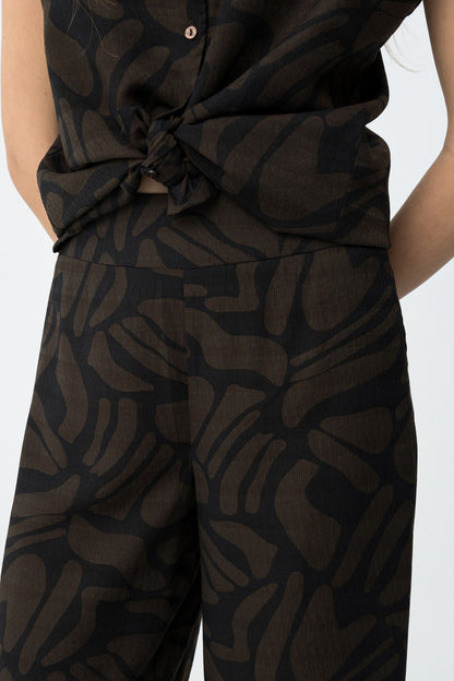 Παντελόνι Wide-Leg με Abstract Print