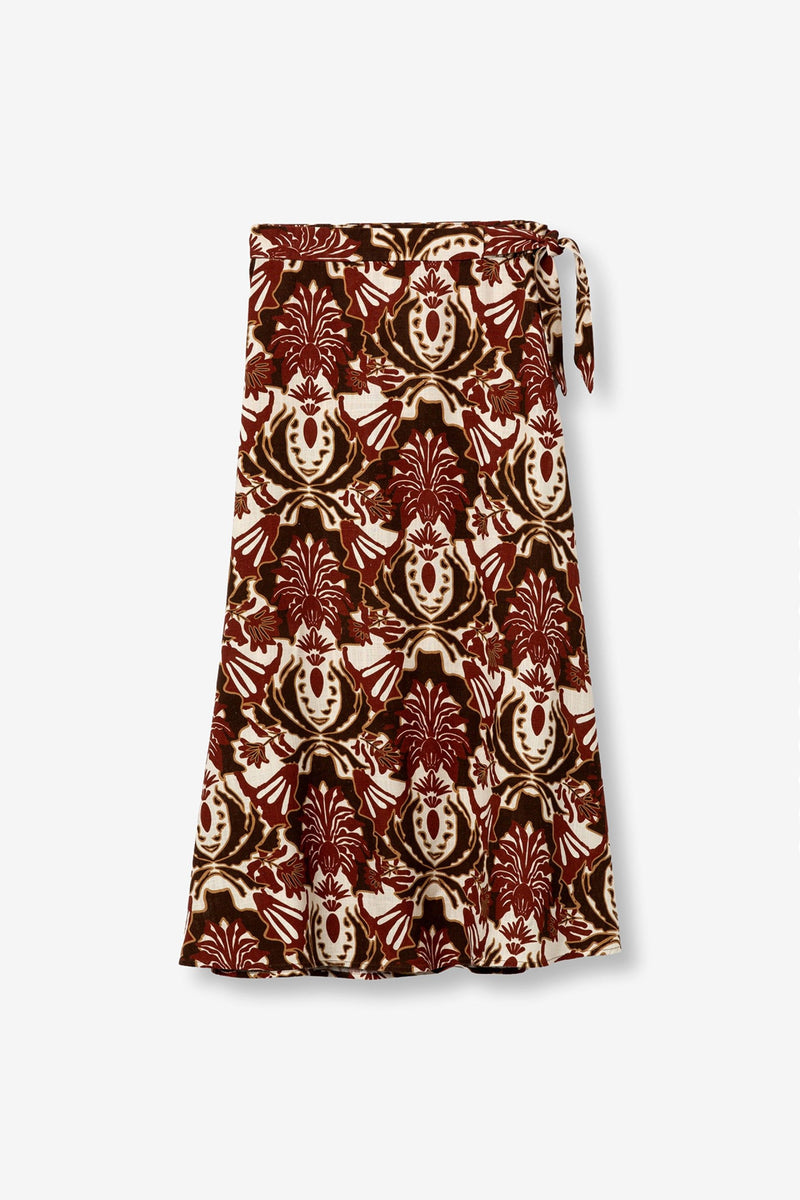 Φούστα Midi Κρουαζέ με Baroque Print
