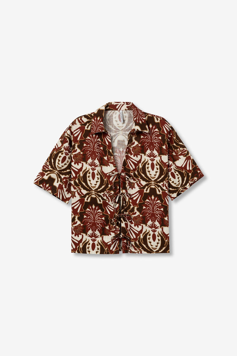Πουκάμισο Cropped με Baroque Print
