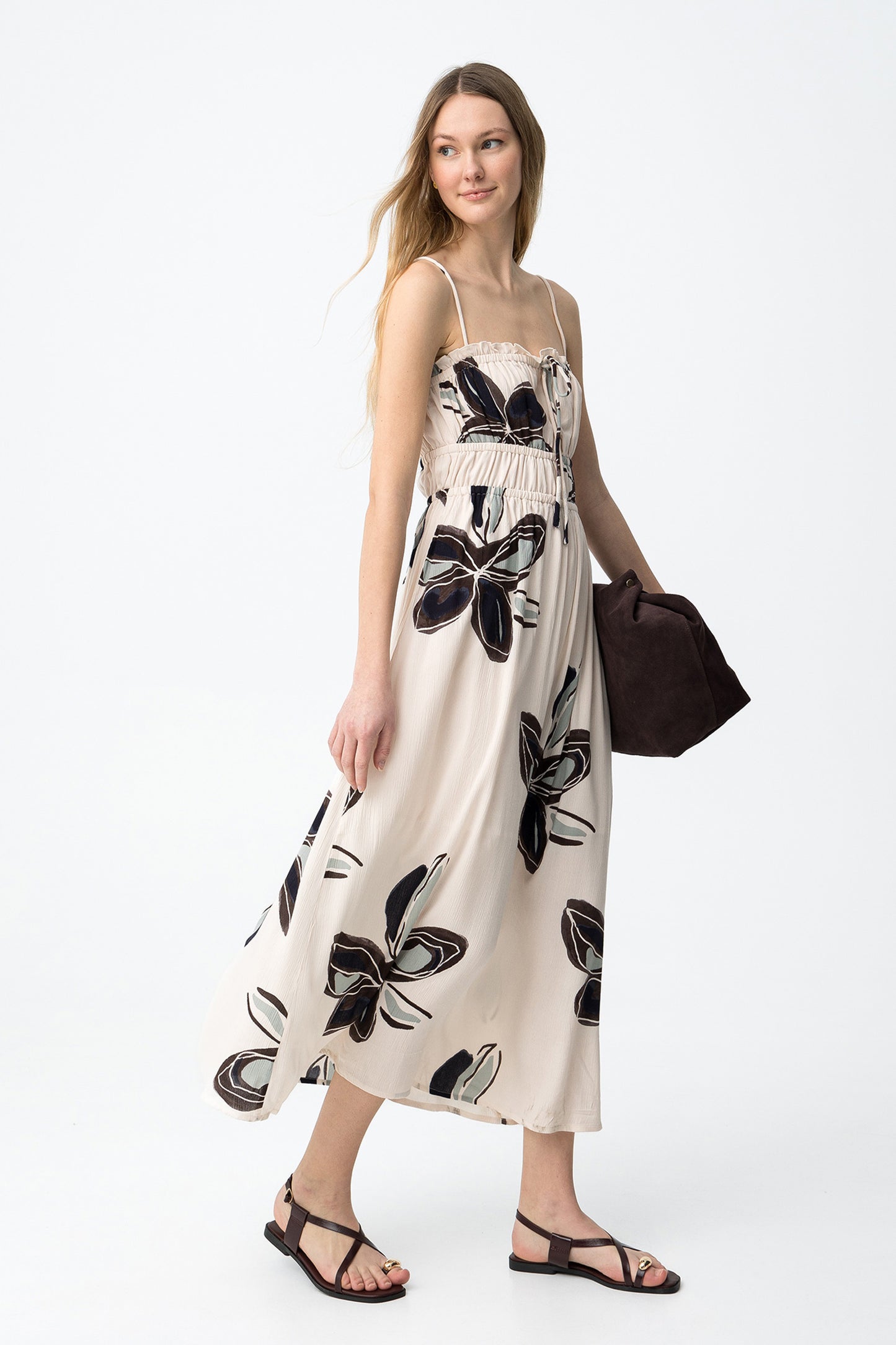 Φόρεμα με Τιράντες και Floral Print