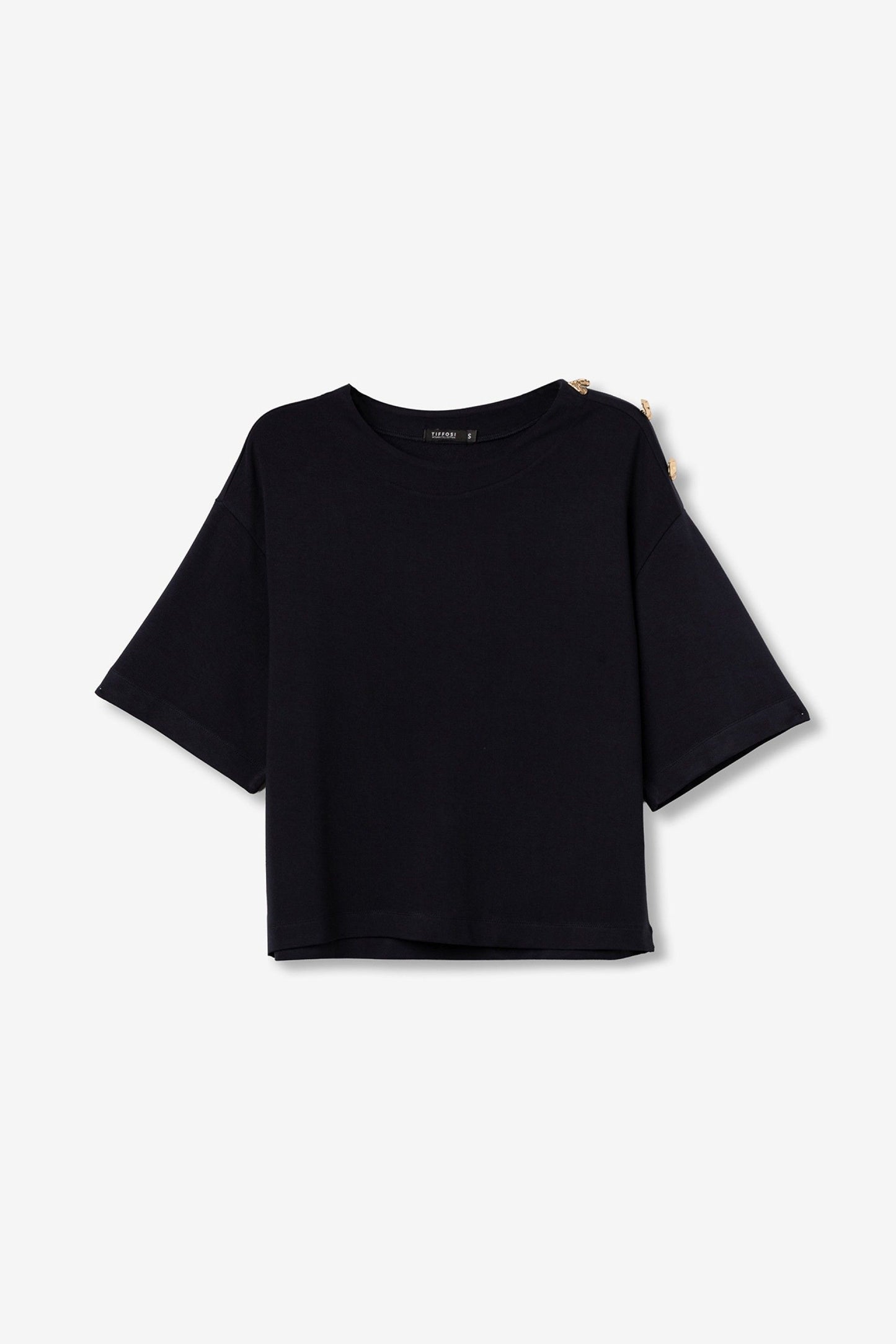 T-shirt με Κουμπιά στον Ώμο