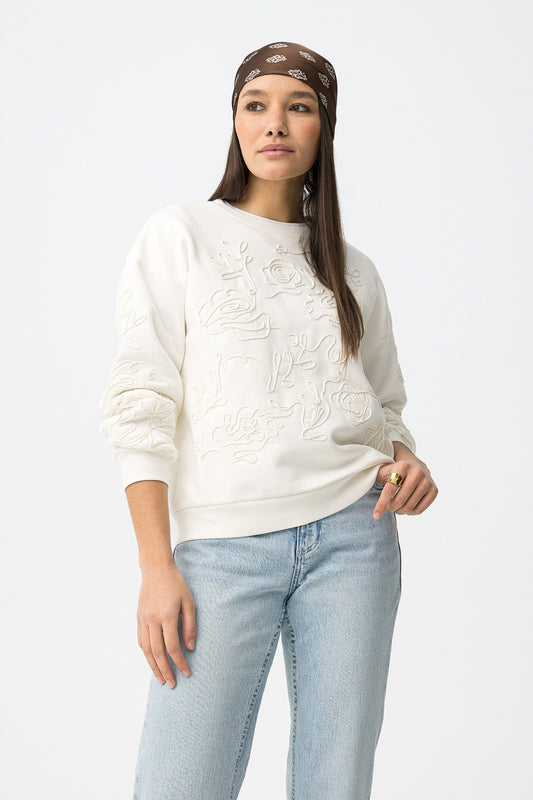 Φούτερ με Floral Κέντημα